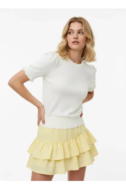 Kadın Bisiklet Yaka Yumuşak Dokulu Premium İplik Triko Kazak 12457.Crs