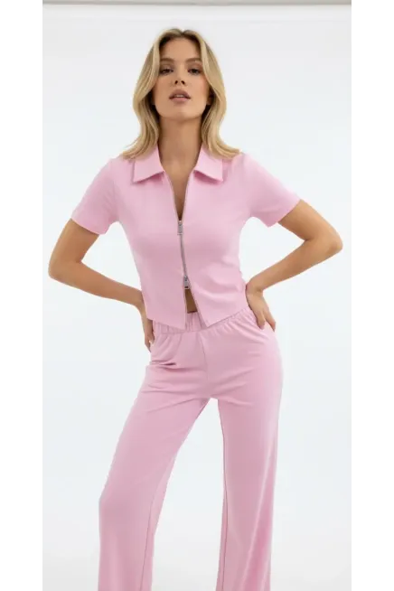 Kadın Polo Yaka Fermuar Detay Modal Touch Alt Üst Takım 26020